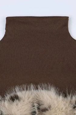 Fluffy Leopard Top
