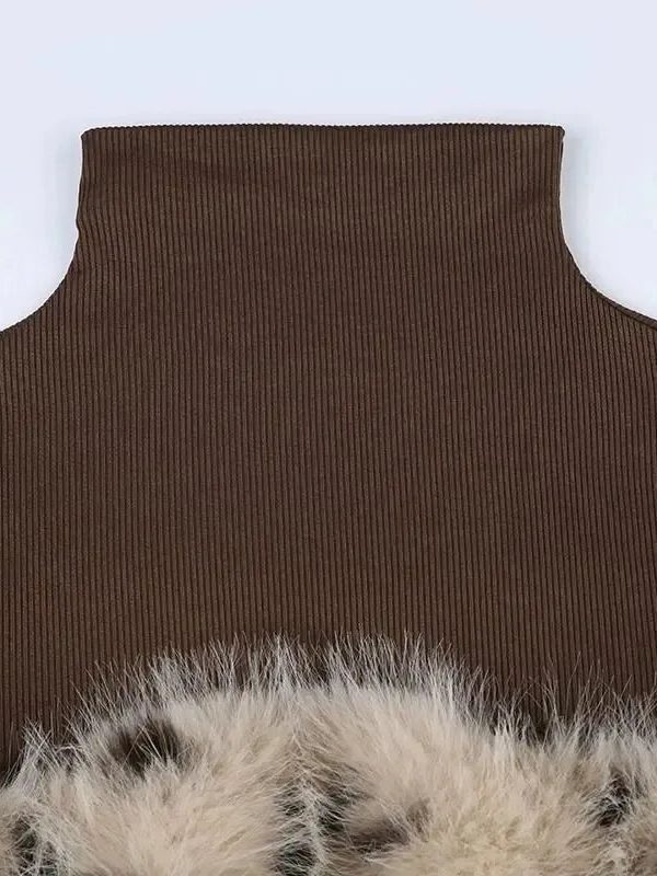 Fluffy Leopard Top