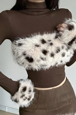 Fluffy Leopard Top