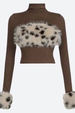Fluffy Leopard Top