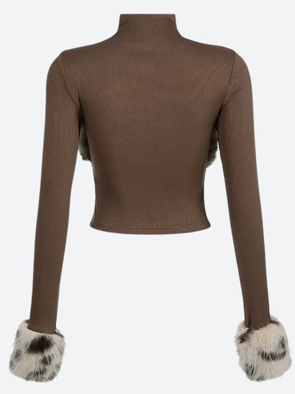 Fluffy Leopard Top