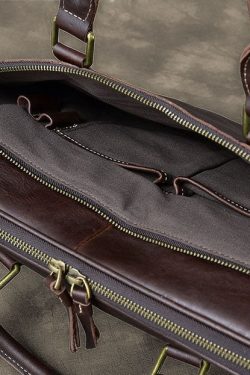 Formal Chocolate Solid Color Calf Leather Computer Package Tote Handbag