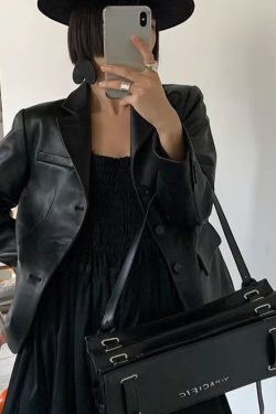 French Black Solid Durable Calf Leather Versatile Satchel Handbag