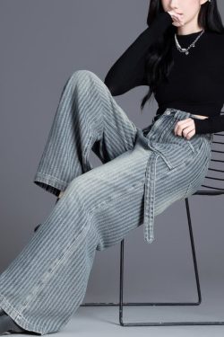 French Blue Pockets Jacquard Patchwork Denim Straight Spring