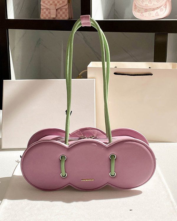 French Pink Durable Faux Leather Hobo Bag