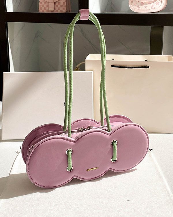 French Pink Durable Faux Leather Hobo Bag