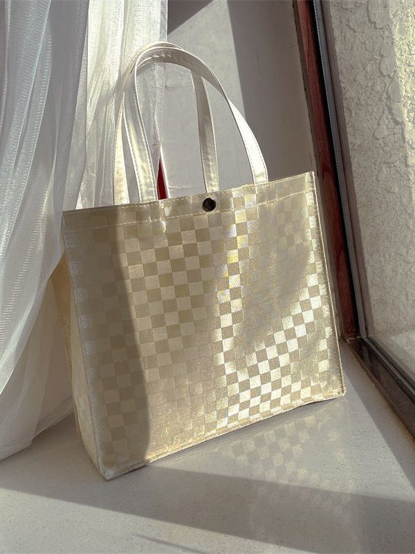 French Silver Gray Versatile Large Capacity Handbag