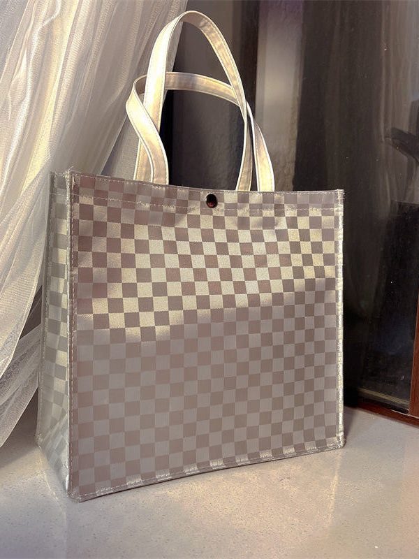 French Silver Gray Versatile Large Capacity Handbag