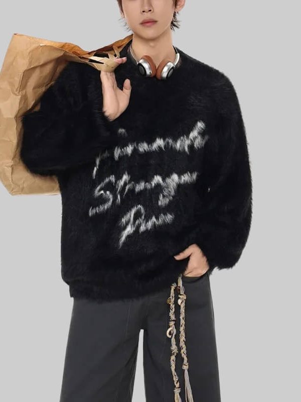 French Street Paris Fuzzy Sweater