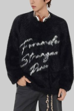 French Street Paris Fuzzy Sweater