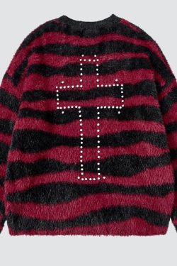 Fuzzy Cross Sweater