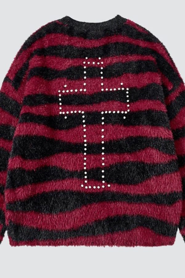 Fuzzy Cross Sweater