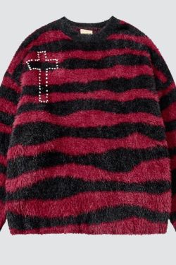 Fuzzy Cross Sweater