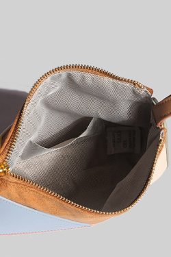 Geometric Color Block Faux Leather Versatile Cross-body Handbag