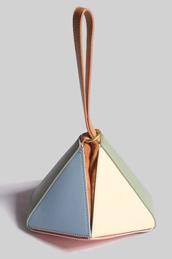 Geometric Color Block Faux Leather Versatile Cross-body Handbag