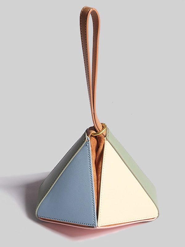 Geometric Color Block Faux Leather Versatile Cross-body Handbag