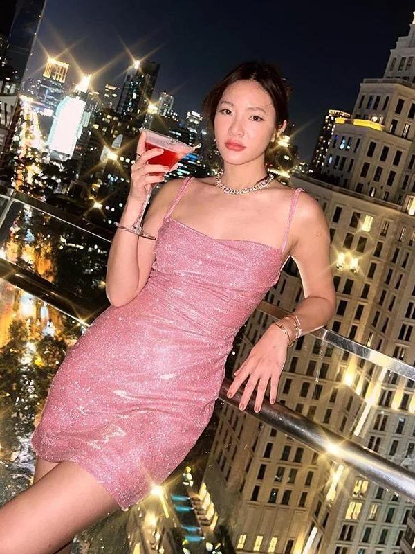 Glitter Backless Mini Dress