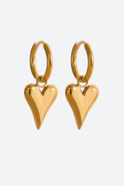 Golden Heart Necklace & Earrings Set