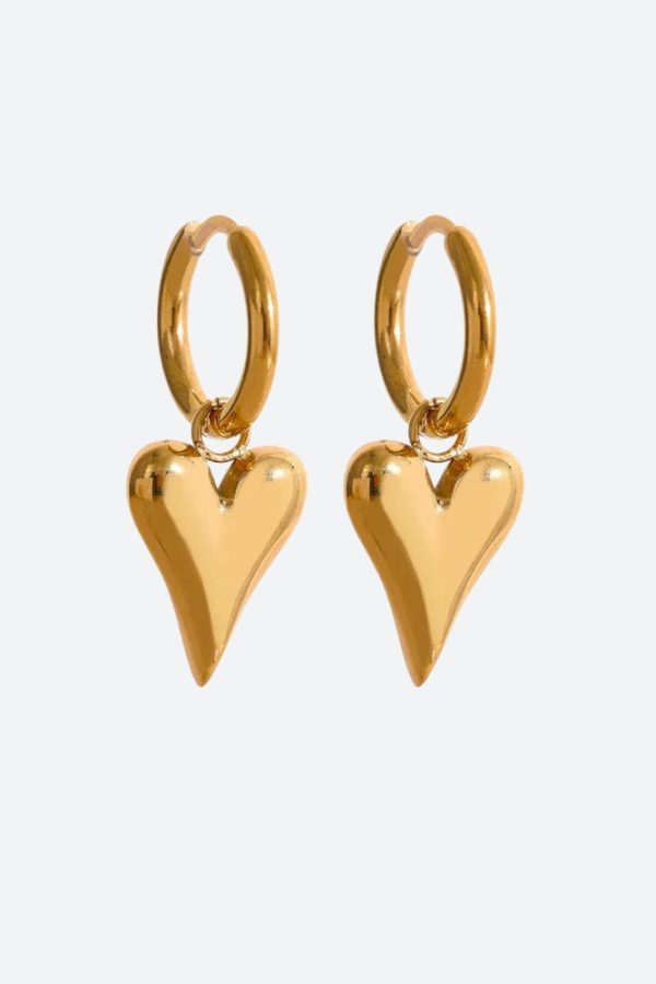 Golden Heart Necklace & Earrings Set