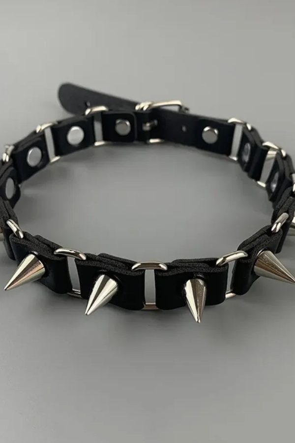 Goth Barbed Choker Collar Necklace