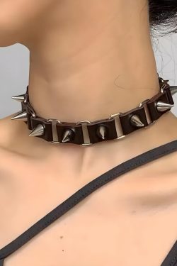 Goth Barbed Choker Collar Necklace