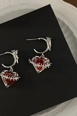 Goth Barbed Heart Earrings