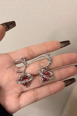 Goth Barbed Heart Earrings