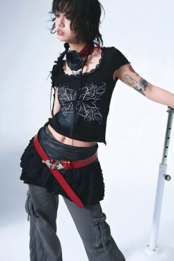 Goth Butterfly Print Tee