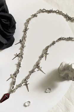 Goth Coffin & Swords Necklace