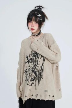 Goth Distressed Sweater