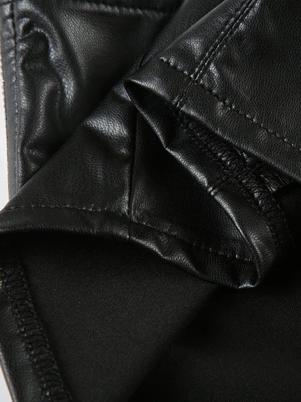 Goth Faux Leather Crop Top