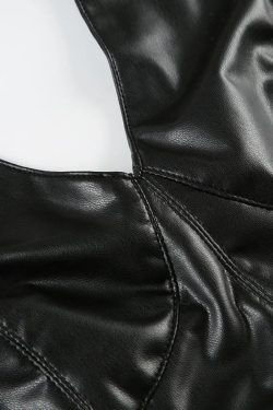 Goth Faux Leather Crop Top