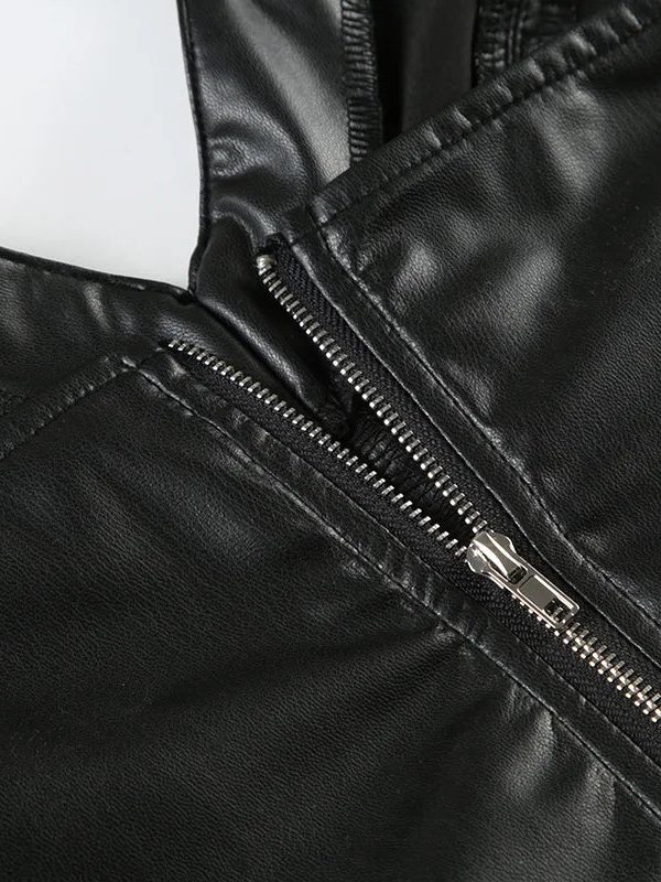 Goth Faux Leather Crop Top