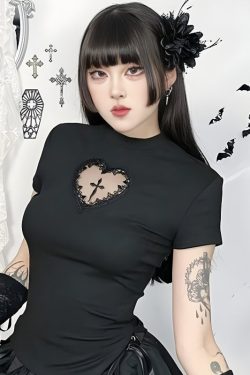 Goth Heart & Cross Top