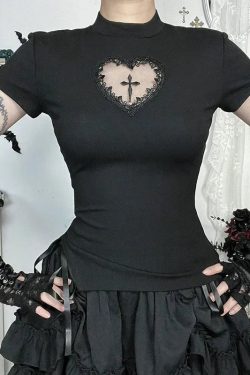 Goth Heart & Cross Top