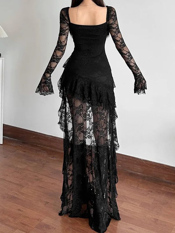 Goth Lace Mullet Mini Dress