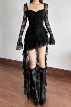 Goth Lace Mullet Mini Dress