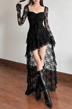 Goth Lace Mullet Mini Dress