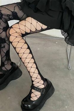 Goth Rose Fishnet Tights