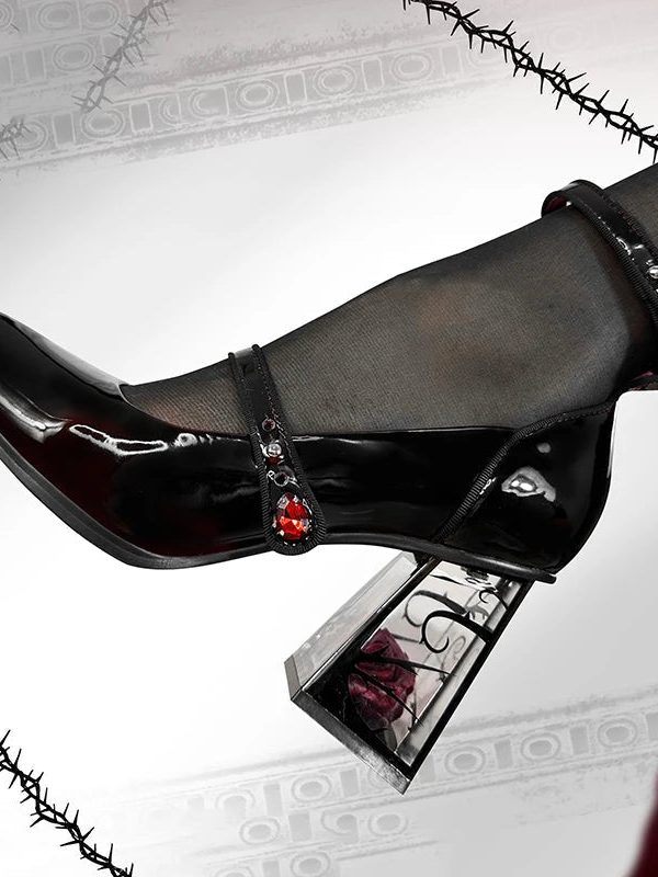 Goth Rose Mary Jane High Heels