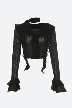 Goth Sheer Ruffled Blouse