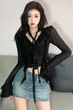 Goth Sheer Ruffled Blouse