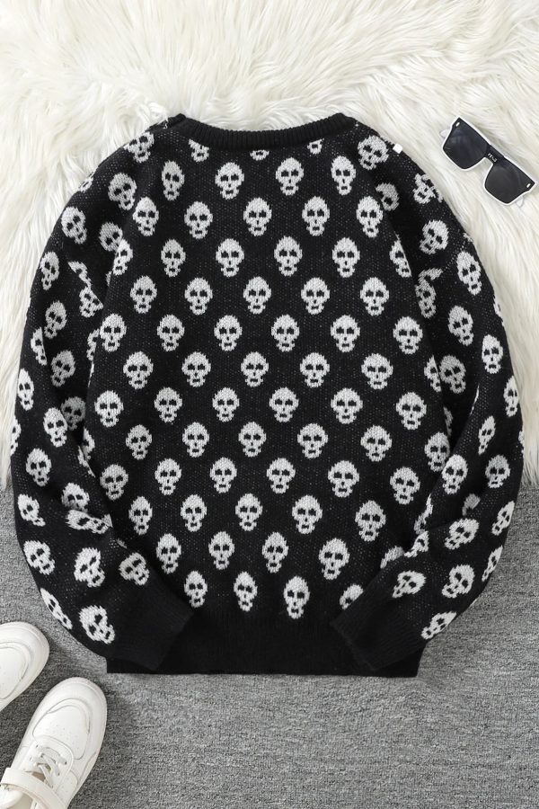 Goth Skull Pullover Sweater