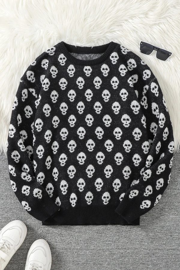 Goth Skull Pullover Sweater