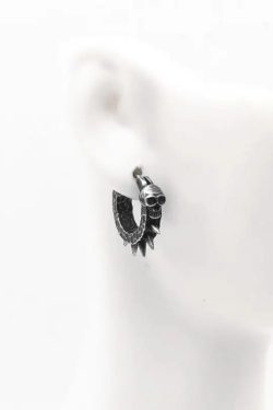 Goth Skull Spiked Hoop Earrings