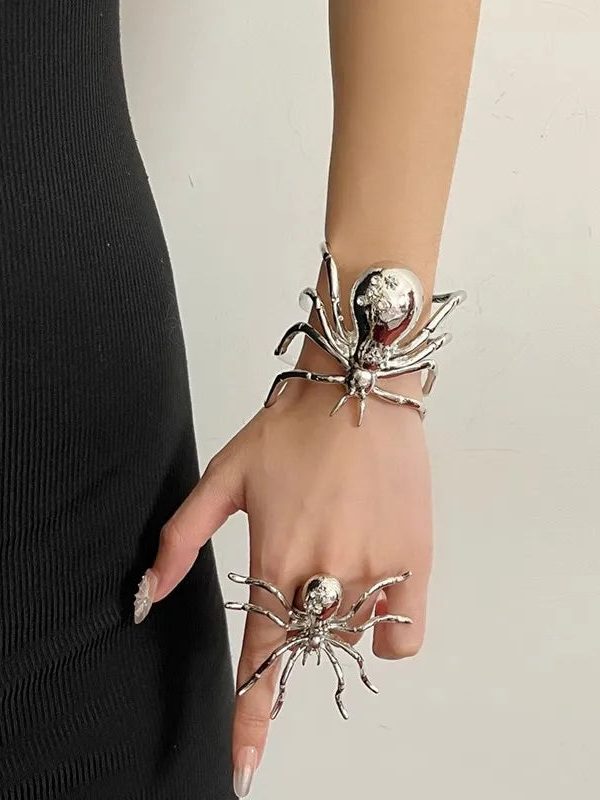 Goth Spider Bracelet & Ring