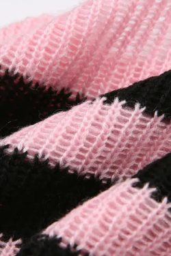 Goth Striped Knitted Shrug Sweater