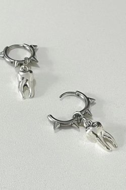 Goth Tooth Spiked Hoop Earrings