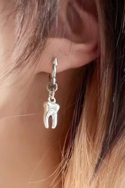 Goth Tooth Spiked Hoop Earrings