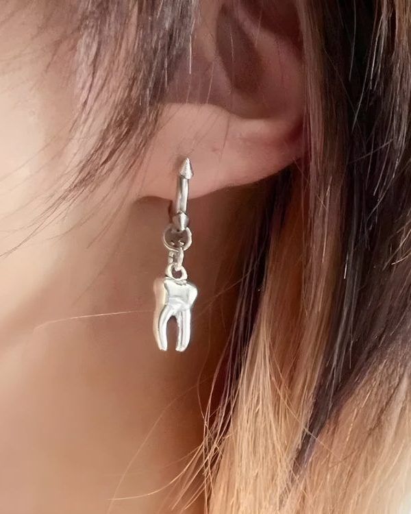 Goth Tooth Spiked Hoop Earrings